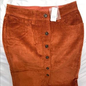 Burnt Orange Corduroy Skirt | Size: 2 Petite